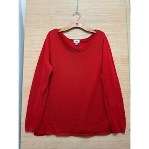 Old Navy Womens XXL Tall Red Scoop Neck Long Sleeve Knit Pullover Sweater